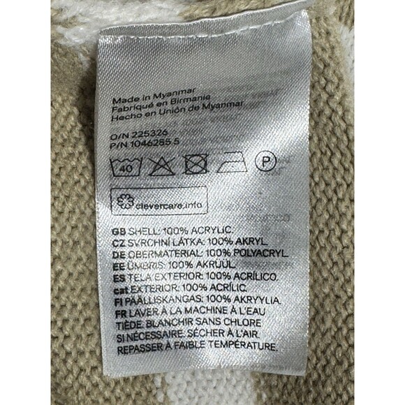 H&M Divided Striped-knit Sweater Cropped/Short Sleeve White/Tan/Women’s/Small - Picture 7 of 9